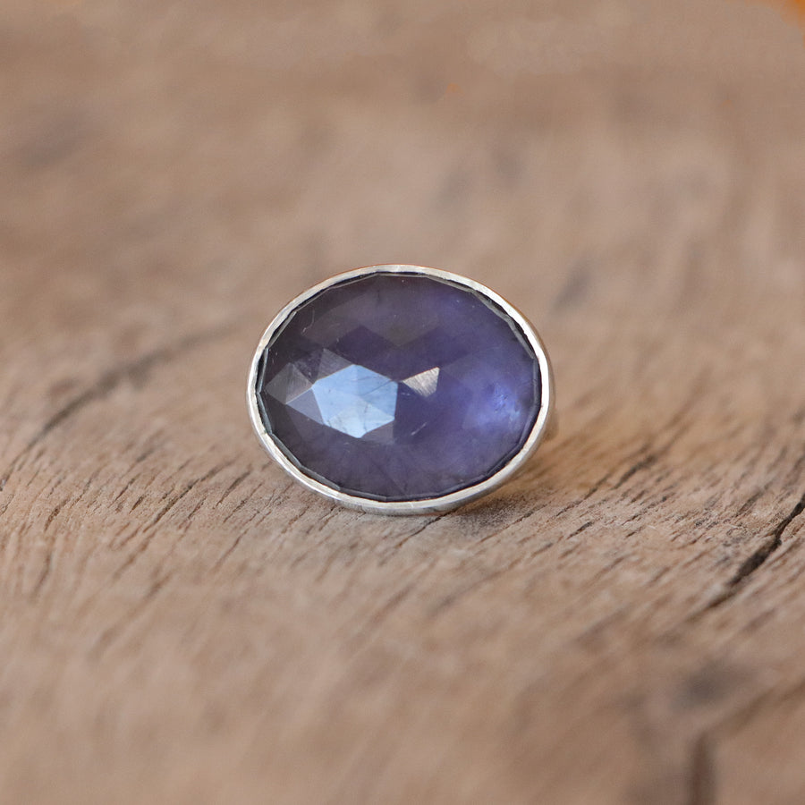 Faceted Iolite ring
