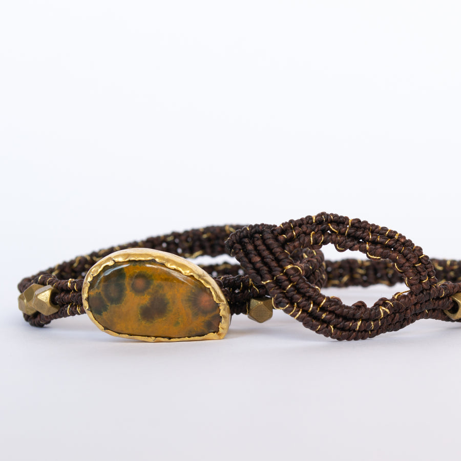 Leopard Jasper macrame bracelet