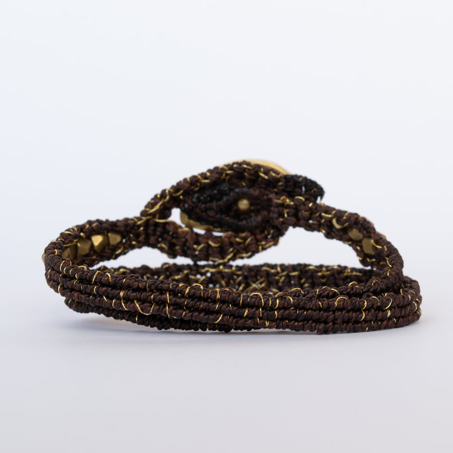 Leopard Jasper macrame bracelet