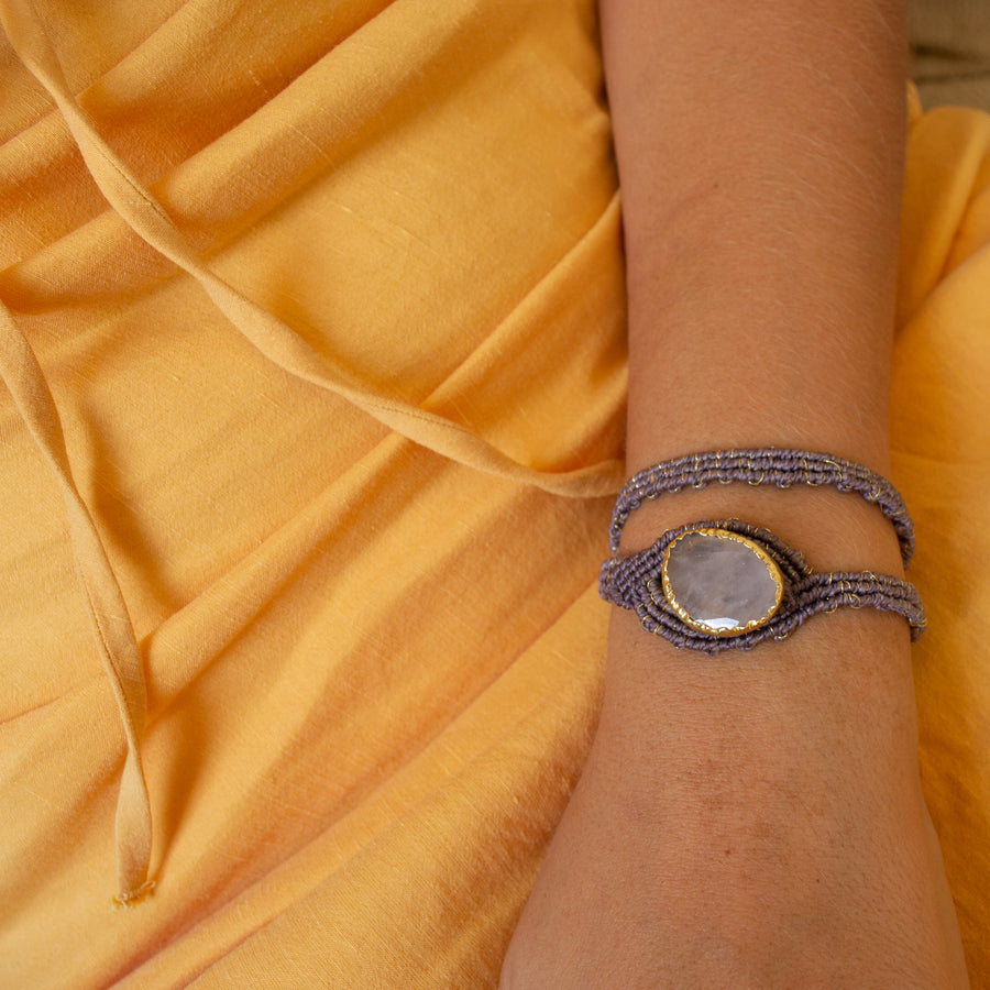 Rose Quartz macrame bracelet