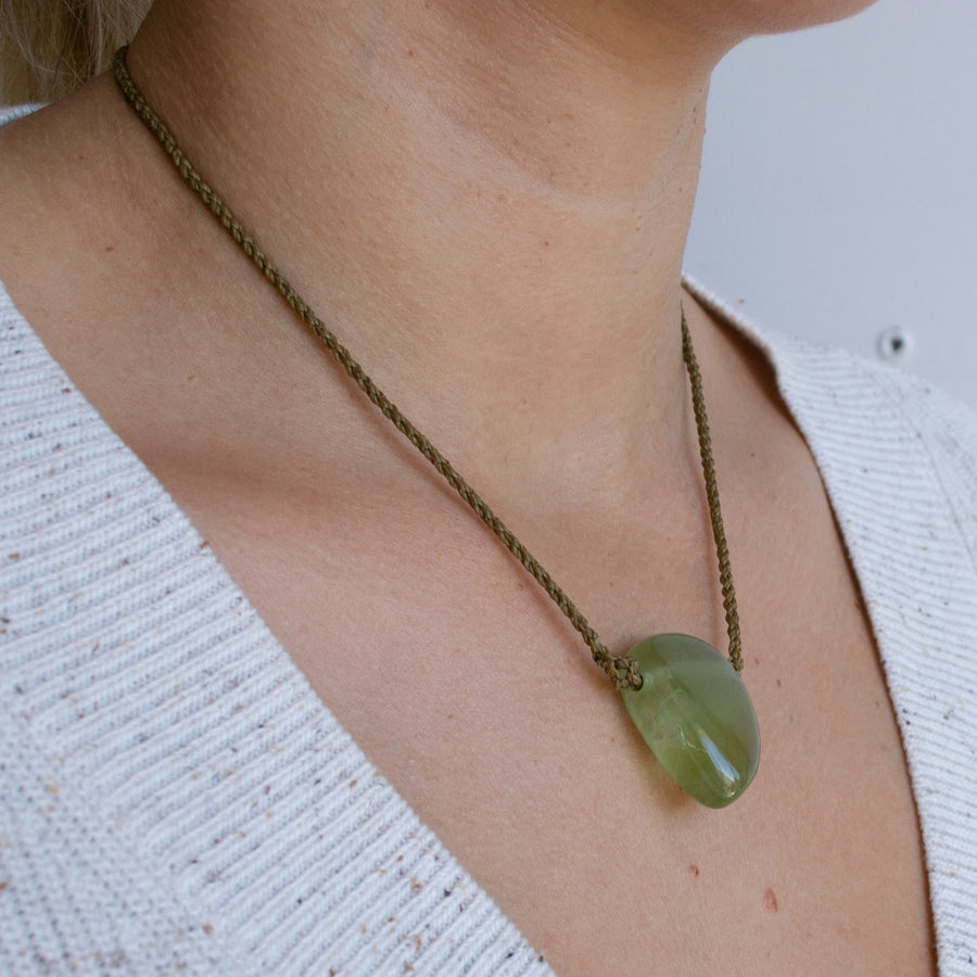 Large Aquamarine touchstone necklace