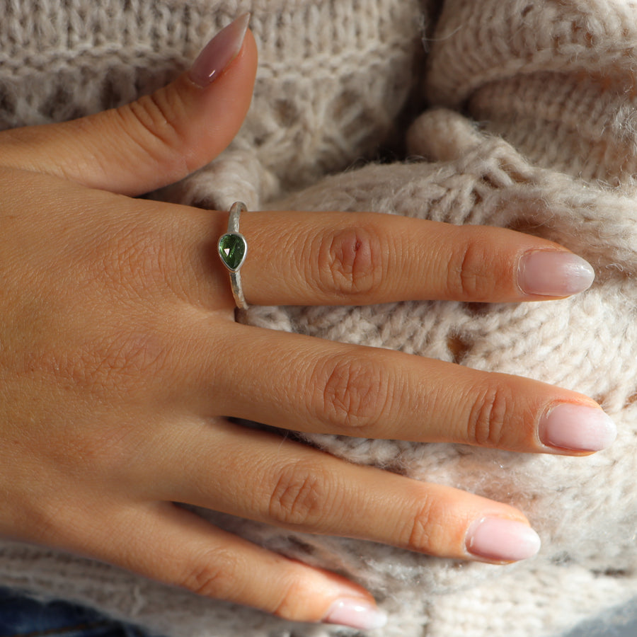 "Always with you" Green Tourmaline ring
