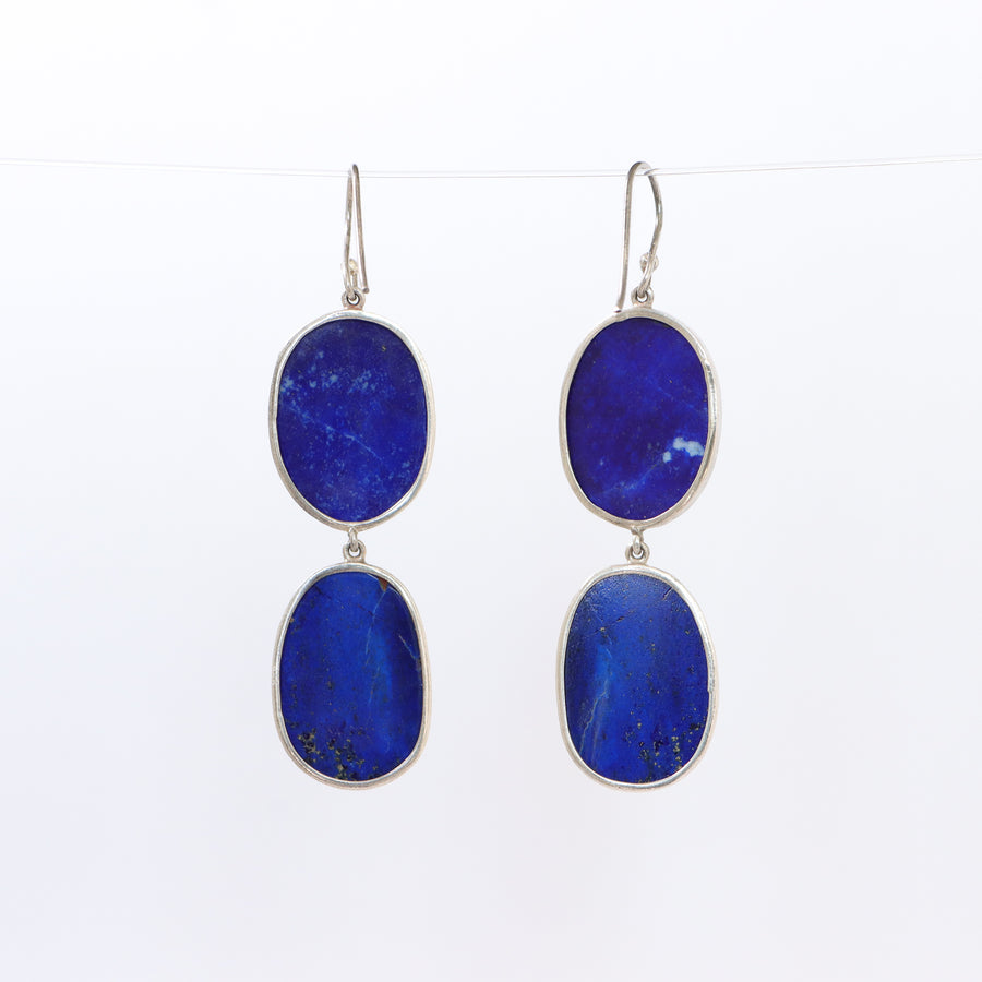 Faceted Lapis Lazuli double drops
