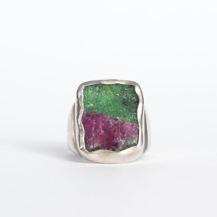 Raw Ruby Zoisite ring