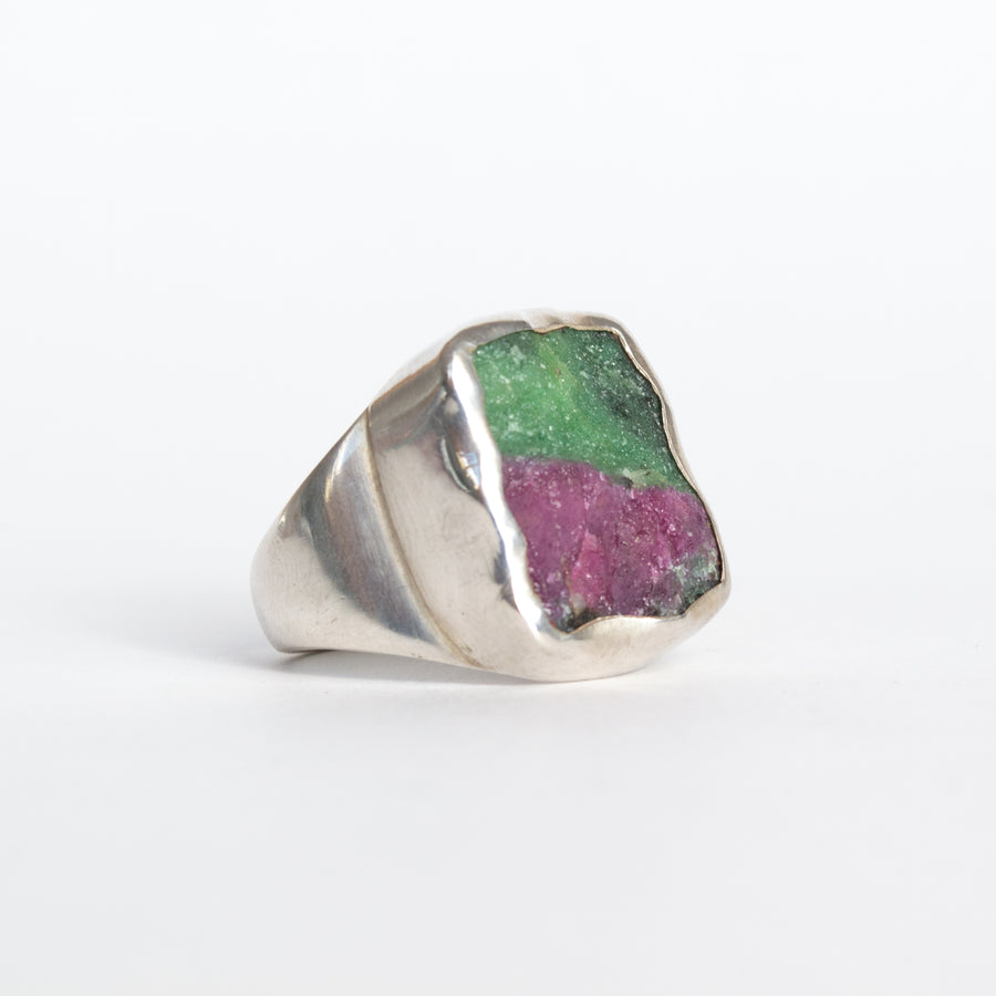 Raw Ruby Zoisite ring