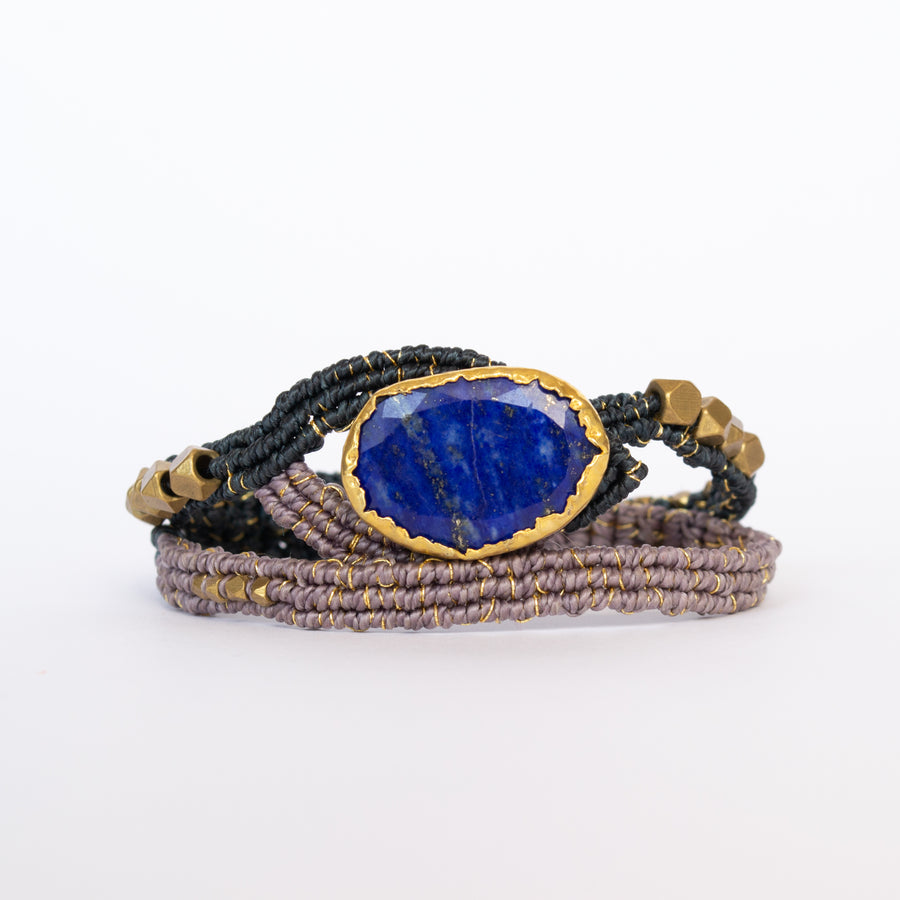Lapis Lazuli macrame bracelet