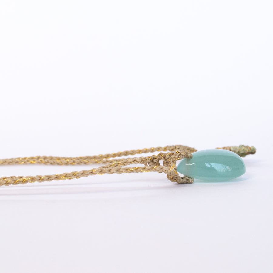 Aquamarine pebble necklace