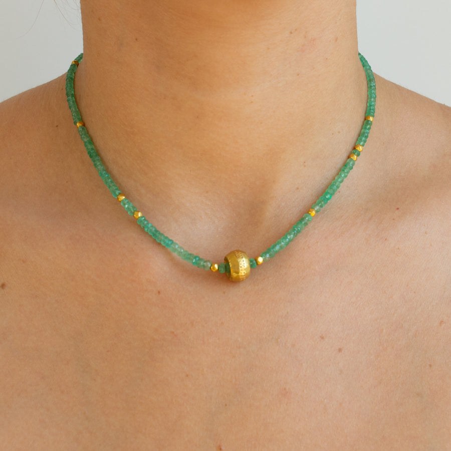 Emerald beaded necklace
