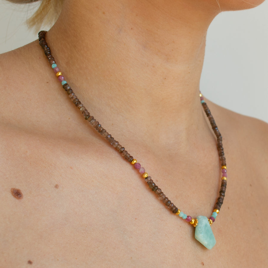 Andalusite & Amazonite necklace