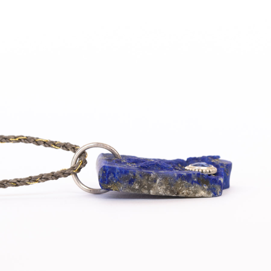 Raw Lapis Lazuli inlaid Sapphire necklace