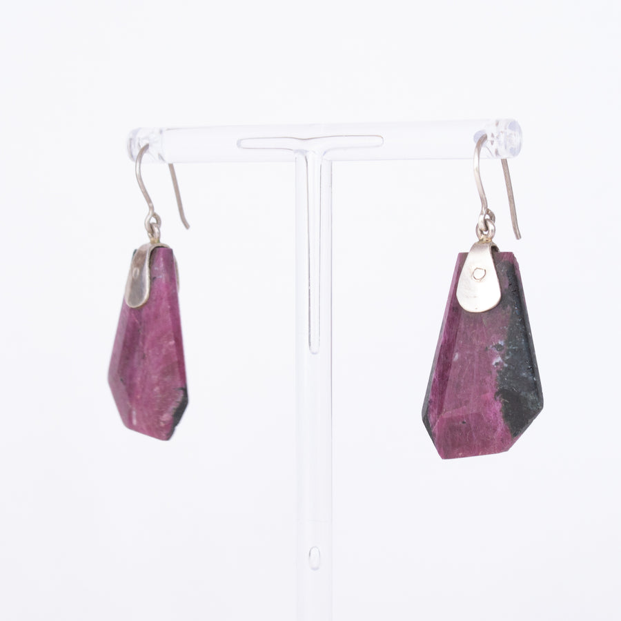 Faceted Ruby Zoisite hook