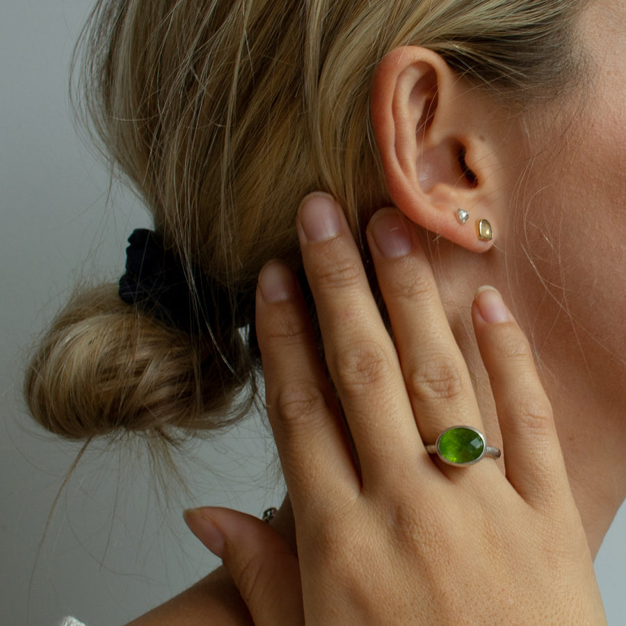 Faceted Peridot ring