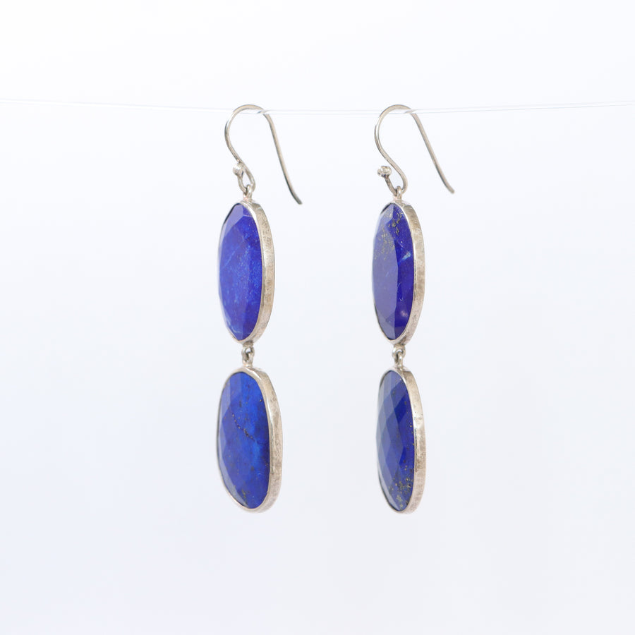 Faceted Lapis Lazuli double drops