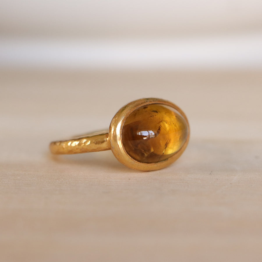 Yellow Tourmaline gold ring